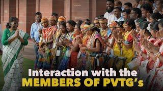 President Droupadi Murmu interacts with the members of PVTGs at Rashtrapati Bhavan