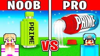 NOOB vs PRO PRIME House Build Challenge in Minecraft With Crazy Fan Girl