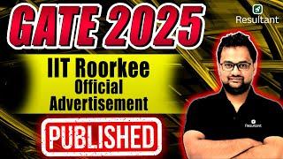 GATE 2025 Official Update  Official Advertisement Released  IIT Roorkee Official Update