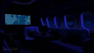 DARK Private Jet Lounge Brown Noise Flight Ambience  Flight Map  Sleeping Reading Studying  Zen