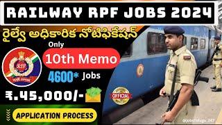 RPF Recruitment 2024 ALERT RPF Notification Imp Dates  10th pass Railway jobs @jobstelugu-247