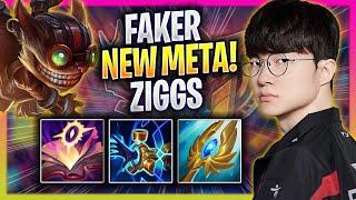 FAKER CRAZY NEW META ZIGGS MID - T1 Faker Plays Ziggs MID vs Azir  Season 2024