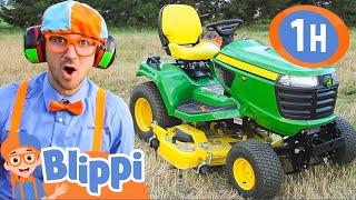 Blippi Learns about Lawn Mowers  Blippi Full Episodes  Blippi Toys Educational Videos for Kids