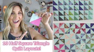 10 Awesome Half Square Triangle Quilt Layouts