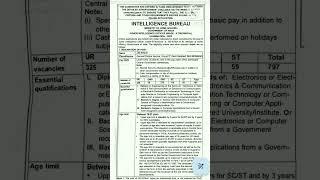 IB Junior Intelligence Officer Notification2023 MHA IB JIO Recruitment #short #viral #trending