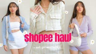 SHOPEE HAUL SOFT GIRL AESTHETIC  conservative cardigans sweaters + affordable