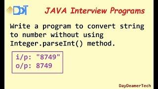 convert string into integer without using Integer.parseInt method in java and valueOf