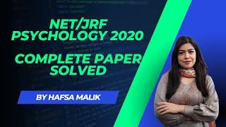 PRACTICE & PAPER ANALYSIS   NTA UGC-NET 2020 PSYCHOLOGY   HAFSA MALIK #hafsa_malik #gate #net