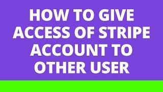 How to give access of Stripe account to other user