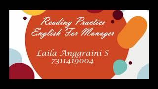 Reading Practice English for Manager