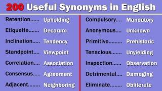 200 Useful Synonym Words in English  Build up Your English Vocabulary