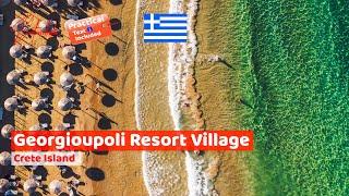 Crete Island aerial Discovering Georgioupoli Resort Village