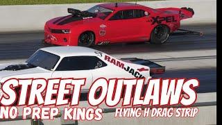 Street outlaws no prep Kings Flying H Dragstrip coverage Qualifers and grudge racing.