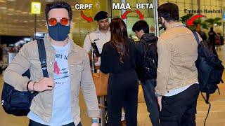Emraan Hashmi With Wife Parveen Shahani And Son Ayaan Hashmi STOPPED By CRPF Officer At Airport