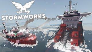 TANKER VS ICEBERG RESCUE MISSION - Stormworks Multiplayer Update Gameplay - Sinking Ship Survival