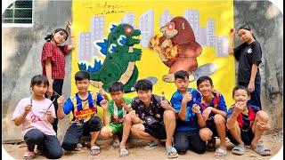 Tony  48 Giờ Vẽ Tranh 3D Godzilla Đại Chiến King Kong