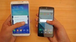 Samsung Galaxy Note 3 Android 5 0 vs Nexus 5 Android 5 0 1 Lollipop   Speed Test HD