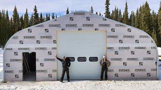 The Walls GO UP on the Quonset Hut  Overhead Shop Door Install