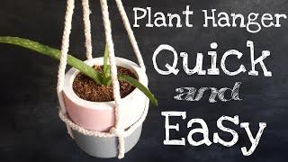 DIY  1 MINUTE HANGING PLANTER - QUICK AND EASY  HANGING POT WITH ROPE