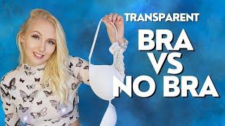 Bra vs No Bra Transparent Crop Top  Natural Mom Body Try On  Aspen Sage Try On