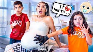 PREGNANCY BELLY CAST ON OUR MOM *This Was Insane*  Jancy Family