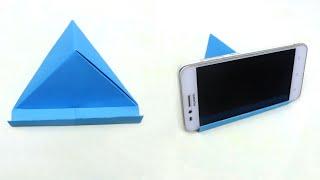 How To Make Easy Paper Mobile Stand Without Glue - DIY Origami Phone Holder