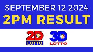 2pm Lotto Result Today September 12 2024  PCSO Swertres Ez2