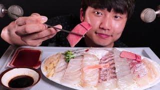 ASMR 회 리얼사운드 먹방 SASHIMI MUKBANG EATING SOUNDS