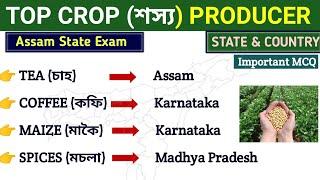 Top Crop Producing State and Country  ADRE Gk questions  Grade III and IV GK Questions Answers 