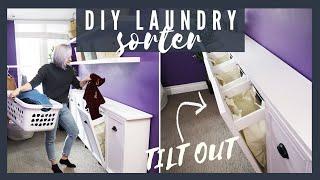 Beautiful DIY Tilt-Out Laundry Organizer For Extreme Sorter  The Diaries of DIY Danie