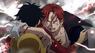 Luffy Vs Shanks  Battle For The One Piece Treasures Red Hair Emperor Collapsed In Strawhat Arm