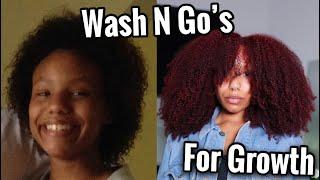 HOW I GREW MY NATURAL HAIR USING WASH N GOS  No Protective Styling ‍️