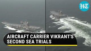 Indias 1st indigenous aircraft carrier IAC Vikrant sets sail for second sea trial