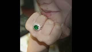 Star Emerald and Diamond Aniveirsary Ring