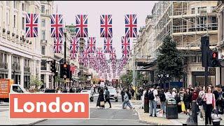 Walking in London So busy streets of London- 4K HDR 60 fps