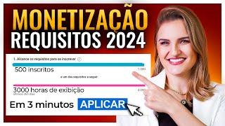 COMO MONETIZAR o CANAL +RÁPIDO em 2024 GUIA ATUALIZADO