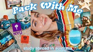 PACK WITH ME TO STUDY ABROAD college in Australia