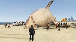 The Biggest Shark in GTA 5 History Found Megalodon Shark Attack