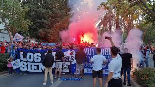 Málaga CF 1-1 Sporting Gijón.Así fue el corteo de la Grada de Animación del Málaga hacia la Rosaleda