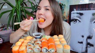 МУКБАНГ обманули мошенники Пи Диди РОЛЛЫ С ЛОСОСЕМ И ЗАПЕЧЕННЫЙ СЕТ mukbang