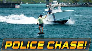 POLICE CHASE DOWN EFOIL RIDER AT HAULOVER INLET   WAVY BOATS