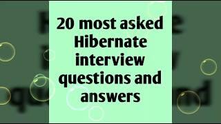 Hibernate interview questions and answers