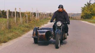 A motorcycle enthusiast from Denmark rides a Dnepr K750 in Moldova where he wants to live