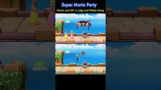 Super Mario Party - Mario and Donkey Kong vs Luigi and Diddy Kong - Get Over It #mario