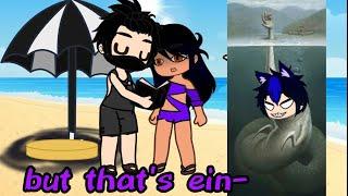 Hand Sea Monster meme {Gacha trend} Aphmau and Zane goes to the beach original plot twist