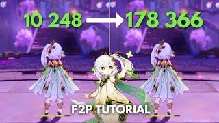 F2P- NAHIDA 180k Nuke Tutorial  Genshin Impact 