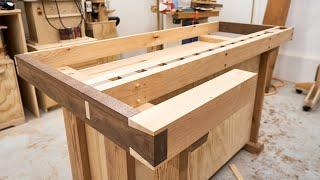 The Woodworkers Workbench - Hand Cut Dovetails Dog Holes and a Vise