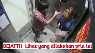 Terekam CCTV  Lihat Apa Yang Dilakukan Pria Ini Dalam Lift