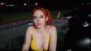 Amouranth - Hot moan during Twitch pool live stream