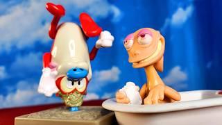 Underleg Bubbling Ren & Swat-A-Fly Stimpy Deluxe 1993 action figures Review